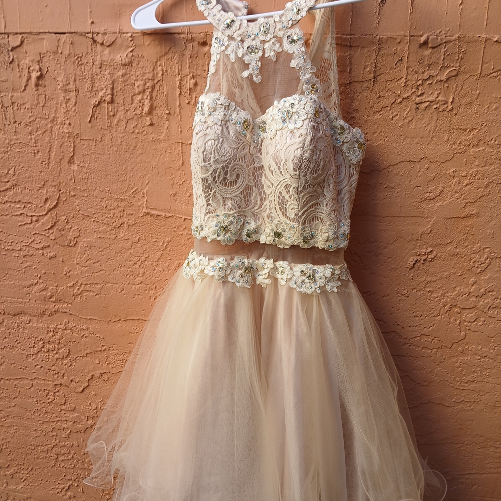 Dancing Queen Cream Lace Formal Kids Dress